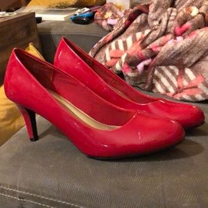 Ruby red comfort plus heels payless